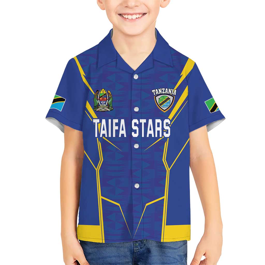 Custom Tanzania Football Kid Hawaiian Shirt Taifa Stars Sporty Style - Wonder Print Shop