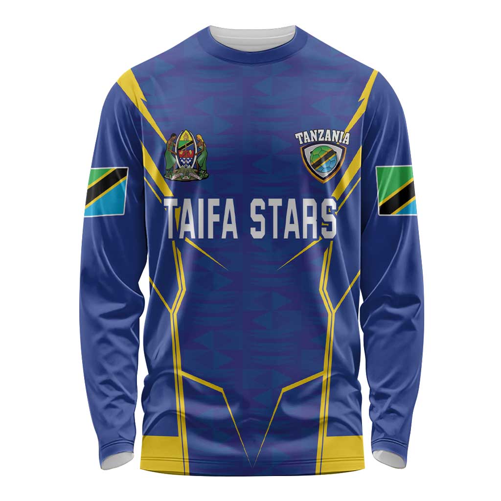 Custom Tanzania Football Long Sleeve Shirt Taifa Stars Sporty Style - Wonder Print Shop