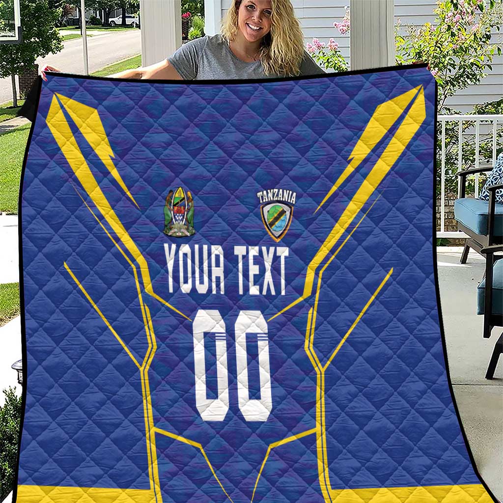 Custom Tanzania Football Quilt Taifa Stars Sporty Style - Wonder Print Shop