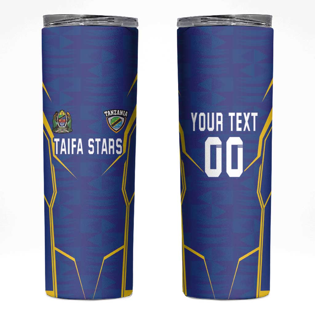 Custom Tanzania Football Skinny Tumbler Taifa Stars Sporty Style - Wonder Print Shop