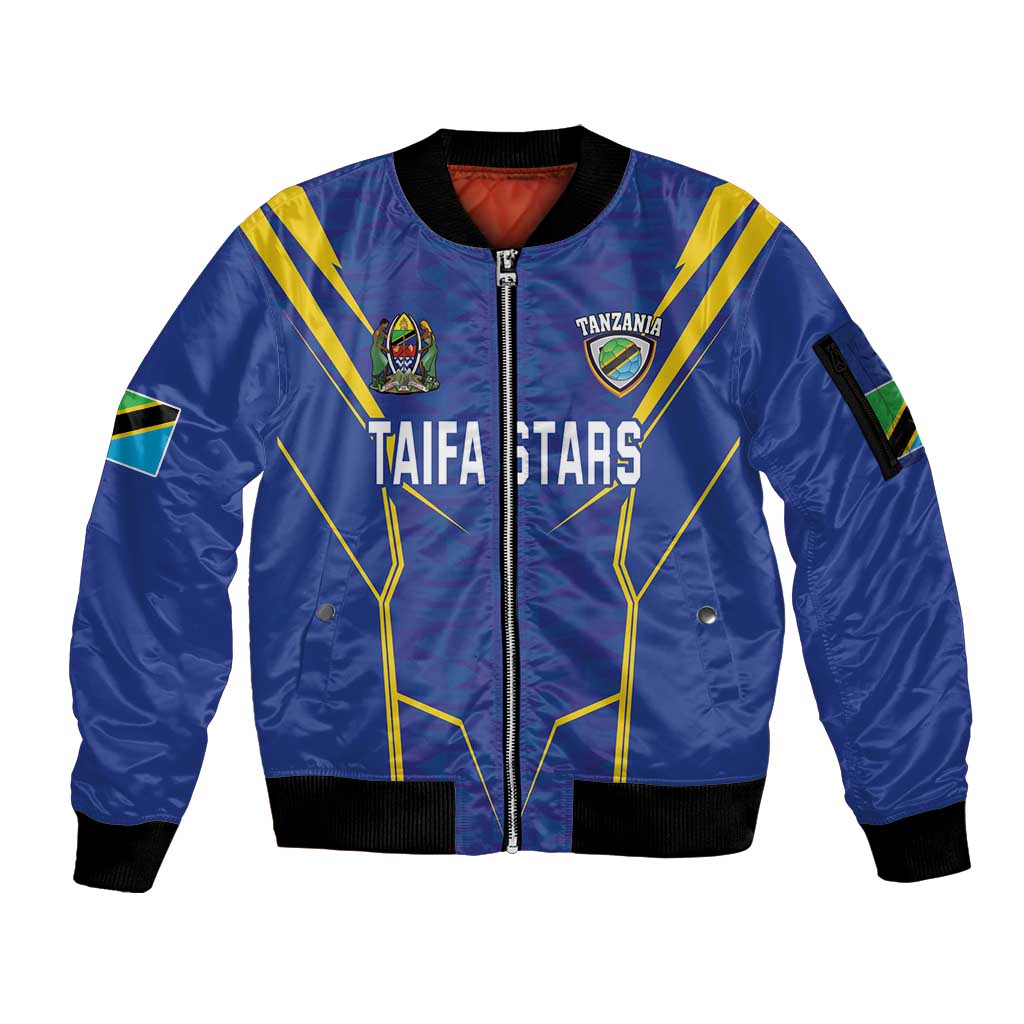 Custom Tanzania Football Sleeve Zip Bomber Jacket Taifa Stars Sporty Style - Wonder Print Shop