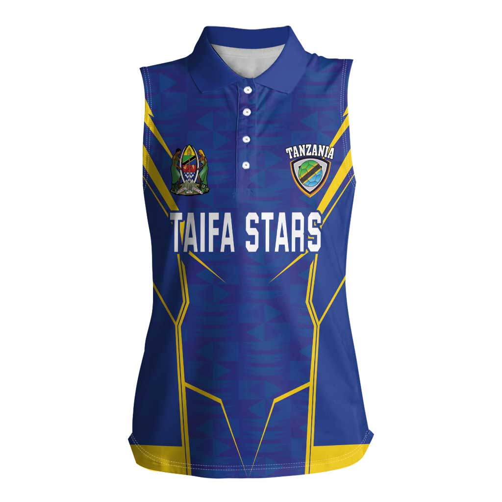 Custom Tanzania Football Women Sleeveless Polo Shirt Taifa Stars Sporty Style - Wonder Print Shop