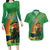 Happy Saint Patrick's Day Couples Matching Long Sleeve Bodycon Dress and Hawaiian Shirt Cheerful Leprechaun Irish Harp