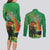 Happy Saint Patrick's Day Couples Matching Long Sleeve Bodycon Dress and Long Sleeve Button Shirt Cheerful Leprechaun Irish Harp