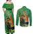 Happy Saint Patrick's Day Couples Matching Off Shoulder Maxi Dress and Long Sleeve Button Shirt Cheerful Leprechaun Irish Harp