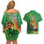 Happy Saint Patrick's Day Couples Matching Off Shoulder Short Dress and Hawaiian Shirt Cheerful Leprechaun Irish Harp