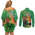 Happy Saint Patrick's Day Couples Matching Off Shoulder Short Dress and Long Sleeve Button Shirt Cheerful Leprechaun Irish Harp