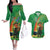 Happy Saint Patrick's Day Couples Matching Off The Shoulder Long Sleeve Dress and Hawaiian Shirt Cheerful Leprechaun Irish Harp