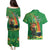 Happy Saint Patrick's Day Couples Matching Puletasi and Hawaiian Shirt Cheerful Leprechaun Irish Harp