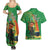 Happy Saint Patrick's Day Couples Matching Summer Maxi Dress and Hawaiian Shirt Cheerful Leprechaun Irish Harp