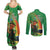 Happy Saint Patrick's Day Couples Matching Summer Maxi Dress and Long Sleeve Button Shirt Cheerful Leprechaun Irish Harp