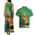 Happy Saint Patrick's Day Couples Matching Tank Maxi Dress and Hawaiian Shirt Cheerful Leprechaun Irish Harp