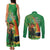 Happy Saint Patrick's Day Couples Matching Tank Maxi Dress and Long Sleeve Button Shirt Cheerful Leprechaun Irish Harp