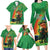 Happy Saint Patrick's Day Family Matching Long Sleeve Bodycon Dress and Hawaiian Shirt Cheerful Leprechaun Irish Harp