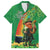 Happy Saint Patrick's Day Family Matching Long Sleeve Bodycon Dress and Hawaiian Shirt Cheerful Leprechaun Irish Harp