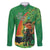 Happy Saint Patrick's Day Family Matching Long Sleeve Bodycon Dress and Hawaiian Shirt Cheerful Leprechaun Irish Harp