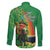 Happy Saint Patrick's Day Family Matching Long Sleeve Bodycon Dress and Hawaiian Shirt Cheerful Leprechaun Irish Harp