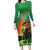 Happy Saint Patrick's Day Family Matching Long Sleeve Bodycon Dress and Hawaiian Shirt Cheerful Leprechaun Irish Harp