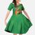 Happy Saint Patrick's Day Family Matching Off The Shoulder Long Sleeve Dress and Hawaiian Shirt Cheerful Leprechaun Irish Harp