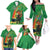 Happy Saint Patrick's Day Family Matching Off The Shoulder Long Sleeve Dress and Hawaiian Shirt Cheerful Leprechaun Irish Harp