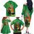 Happy Saint Patrick's Day Family Matching Off The Shoulder Long Sleeve Dress and Hawaiian Shirt Cheerful Leprechaun Irish Harp