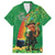 Happy Saint Patrick's Day Family Matching Off The Shoulder Long Sleeve Dress and Hawaiian Shirt Cheerful Leprechaun Irish Harp