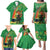 Happy Saint Patrick's Day Family Matching Puletasi and Hawaiian Shirt Cheerful Leprechaun Irish Harp