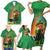 Happy Saint Patrick's Day Family Matching Short Sleeve Bodycon Dress and Hawaiian Shirt Cheerful Leprechaun Irish Harp