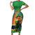 Happy Saint Patrick's Day Family Matching Short Sleeve Bodycon Dress and Hawaiian Shirt Cheerful Leprechaun Irish Harp