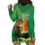 Happy Saint Patrick's Day Hoodie Dress Cheerful Leprechaun Irish Harp