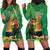 Happy Saint Patrick's Day Hoodie Dress Cheerful Leprechaun Irish Harp