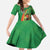 Happy Saint Patrick's Day Kid Short Sleeve Dress Cheerful Leprechaun Irish Harp