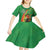 Happy Saint Patrick's Day Kid Short Sleeve Dress Cheerful Leprechaun Irish Harp