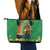 Happy Saint Patrick's Day Leather Tote Bag Cheerful Leprechaun Irish Harp