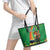 Happy Saint Patrick's Day Leather Tote Bag Cheerful Leprechaun Irish Harp