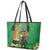 Happy Saint Patrick's Day Leather Tote Bag Cheerful Leprechaun Irish Harp