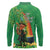 Happy Saint Patrick's Day Long Sleeve Polo Shirt Cheerful Leprechaun Irish Harp