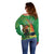 Happy Saint Patrick's Day Off Shoulder Sweater Cheerful Leprechaun Irish Harp