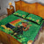 Happy Saint Patrick's Day Quilt Bed Set Cheerful Leprechaun Irish Harp