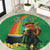 Happy Saint Patrick's Day Round Carpet Cheerful Leprechaun Irish Harp