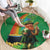 Happy Saint Patrick's Day Round Carpet Cheerful Leprechaun Irish Harp