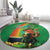 Happy Saint Patrick's Day Round Carpet Cheerful Leprechaun Irish Harp