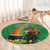 Happy Saint Patrick's Day Round Carpet Cheerful Leprechaun Irish Harp