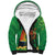 Happy Saint Patrick's Day Sherpa Hoodie Cheerful Leprechaun Irish Harp