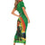 Happy Saint Patrick's Day Short Sleeve Bodycon Dress Cheerful Leprechaun Irish Harp