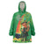 Happy Saint Patrick's Day Wearable Blanket Hoodie Cheerful Leprechaun Irish Harp