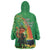 Happy Saint Patrick's Day Wearable Blanket Hoodie Cheerful Leprechaun Irish Harp