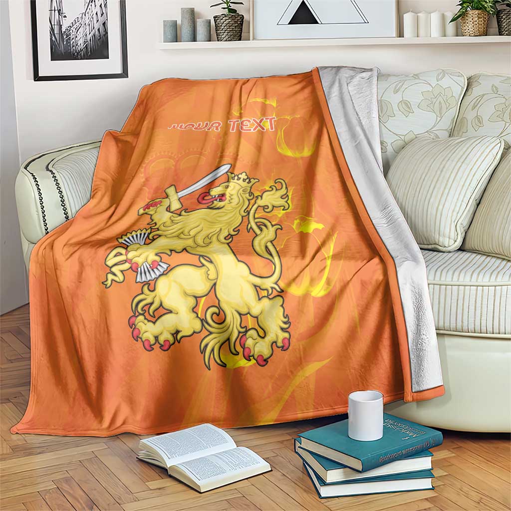 Personalized Netherlands Queen's Day Blanket Koninginnedag Royal Crown