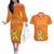 Personalized Netherlands Queen's Day Couples Matching Off The Shoulder Long Sleeve Dress and Hawaiian Shirt Koninginnedag Royal Crown