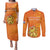 Personalized Netherlands Queen's Day Couples Matching Puletasi and Long Sleeve Button Shirt Koninginnedag Royal Crown